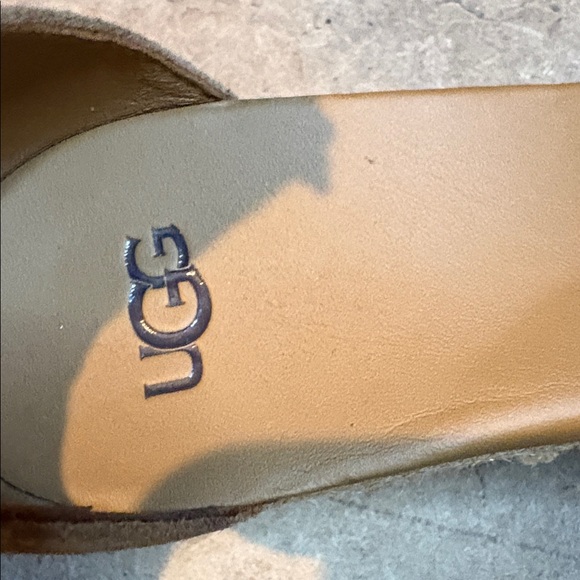 Ugg Brown Suede Wedge Sandals Women’s Size 6 - Picture 3 of 8